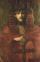 Samuel Liddell MacGregor Mathers (1854-1918) in ceremonial regalia relating to ritual magic, c. 1895